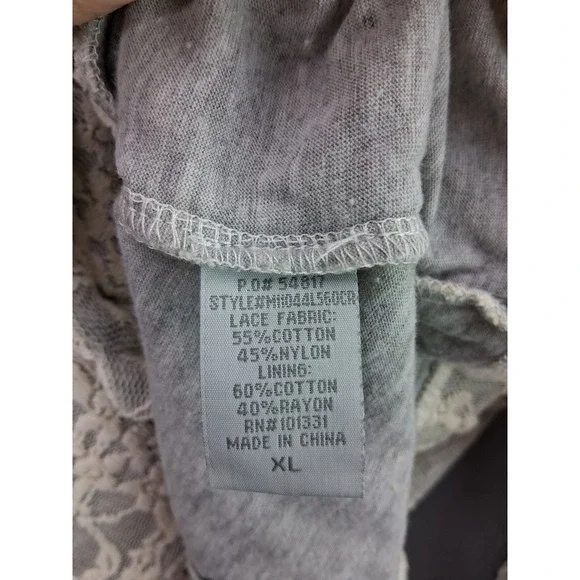 Miss Chievous Lace Blazer Women XL Grey Cream Floral Single Button MBD44L560CR - Picture 6 of 6